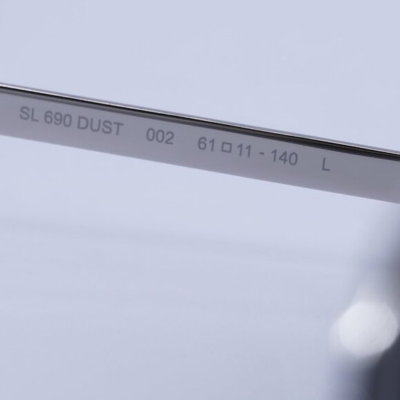 Saint Laurent SL690DUST 002 Sunglasses Silver Aviator Frame, Grey Lenses - Picture 5 of 10